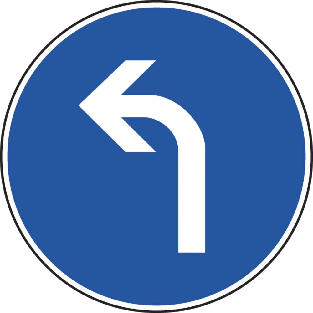 Panneau disque direction obligatoire à gauche intersection 850 B21c2 cl1 - NADIA SIGNALISATION - DIS850E1B21c2