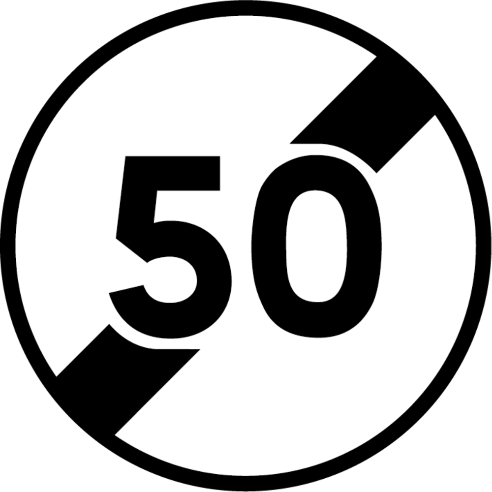 Panneau disque Fin de limitation de vitesse 850 Ecolign B33 50 cl1 - NADIA SIGNALISATION - DIS850E1B33 50