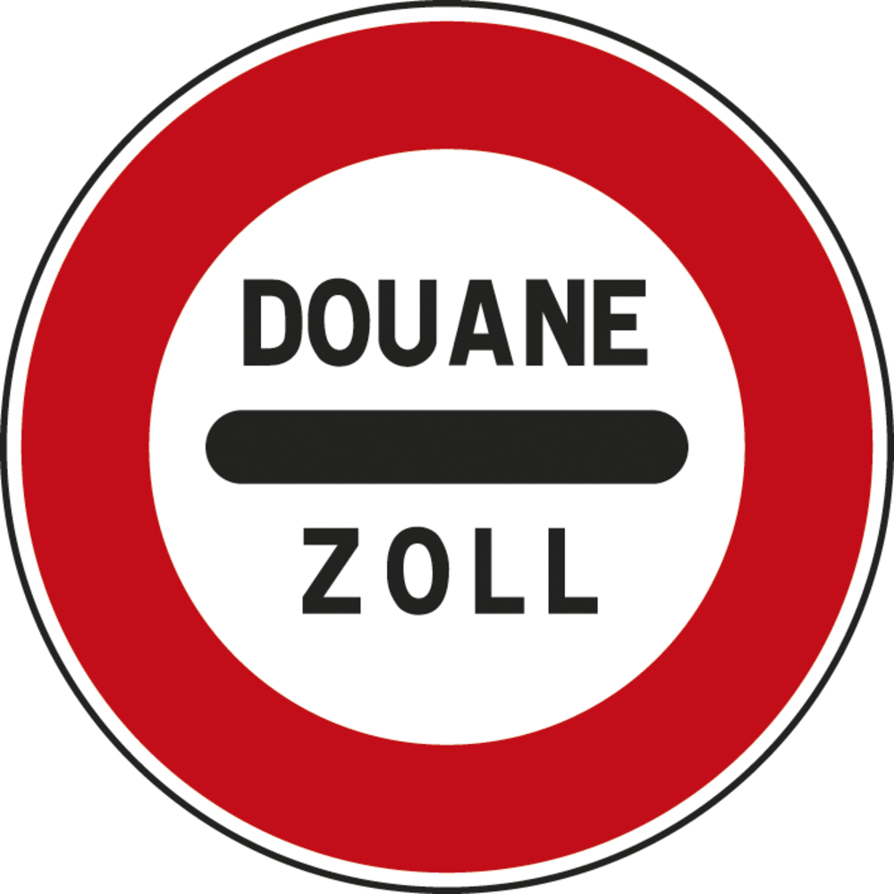 Panneau disque Arrêt au poste de douane 850 Ecolign B4 cl1 - NADIA SIGNALISATION - DIS850E1B4