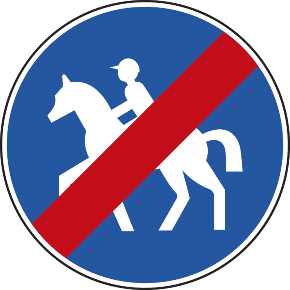 Panneau disque Fin de chemin obligatoire pour cavaliers 850 Ecolign B42 cl1 - NADIA SIGNALISATION - DIS850E1B42