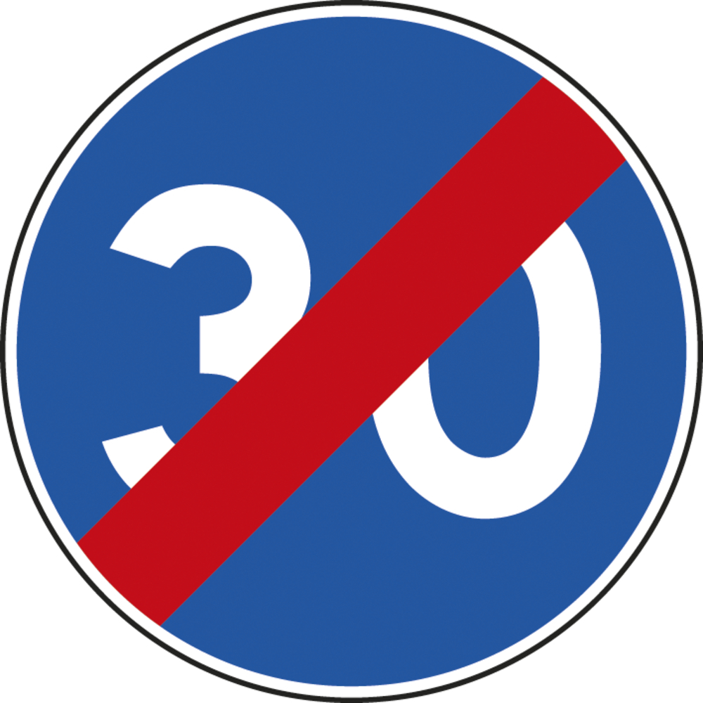 Panneau disque Fin de vitesse minimale obligatoire 850 Ecolign B43 cl1 - NADIA SIGNALISATION - DIS850E1B43