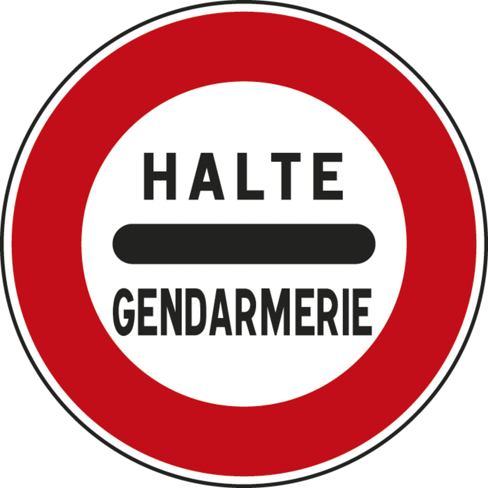 Panneau disque arrêt au poste de gendarmerie 850 B5a cl1 - NADIA SIGNALISATION - DIS850E1B5a