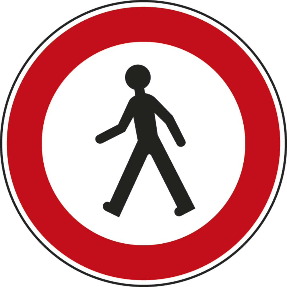 Panneau disque accès interdit aux piétons 850 Ecolign B9a cl1 - NADIA SIGNALISATION - DIS850E1B9a