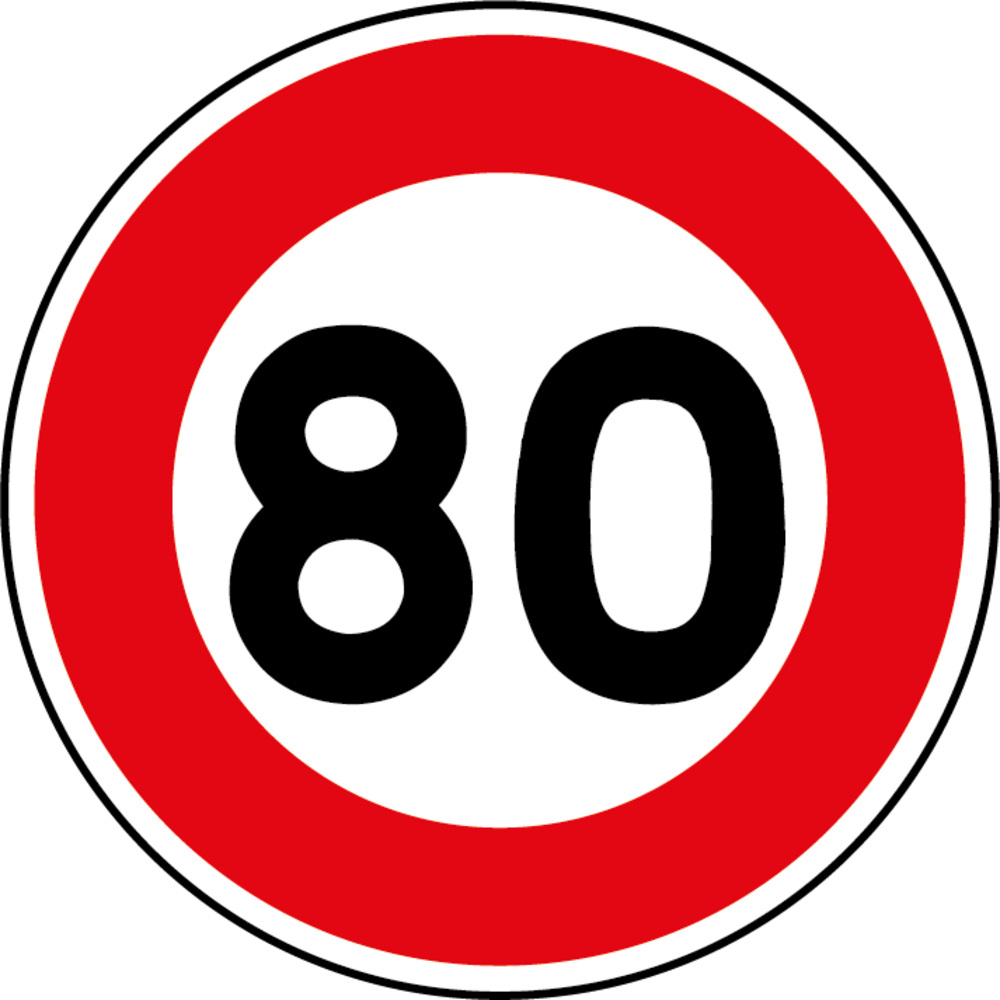 Panneau disque Limitation de vitesse interdiction 850 Ecolign B14 80 cl2 - NADIA SIGNALISATION - DIS850E2B14 80