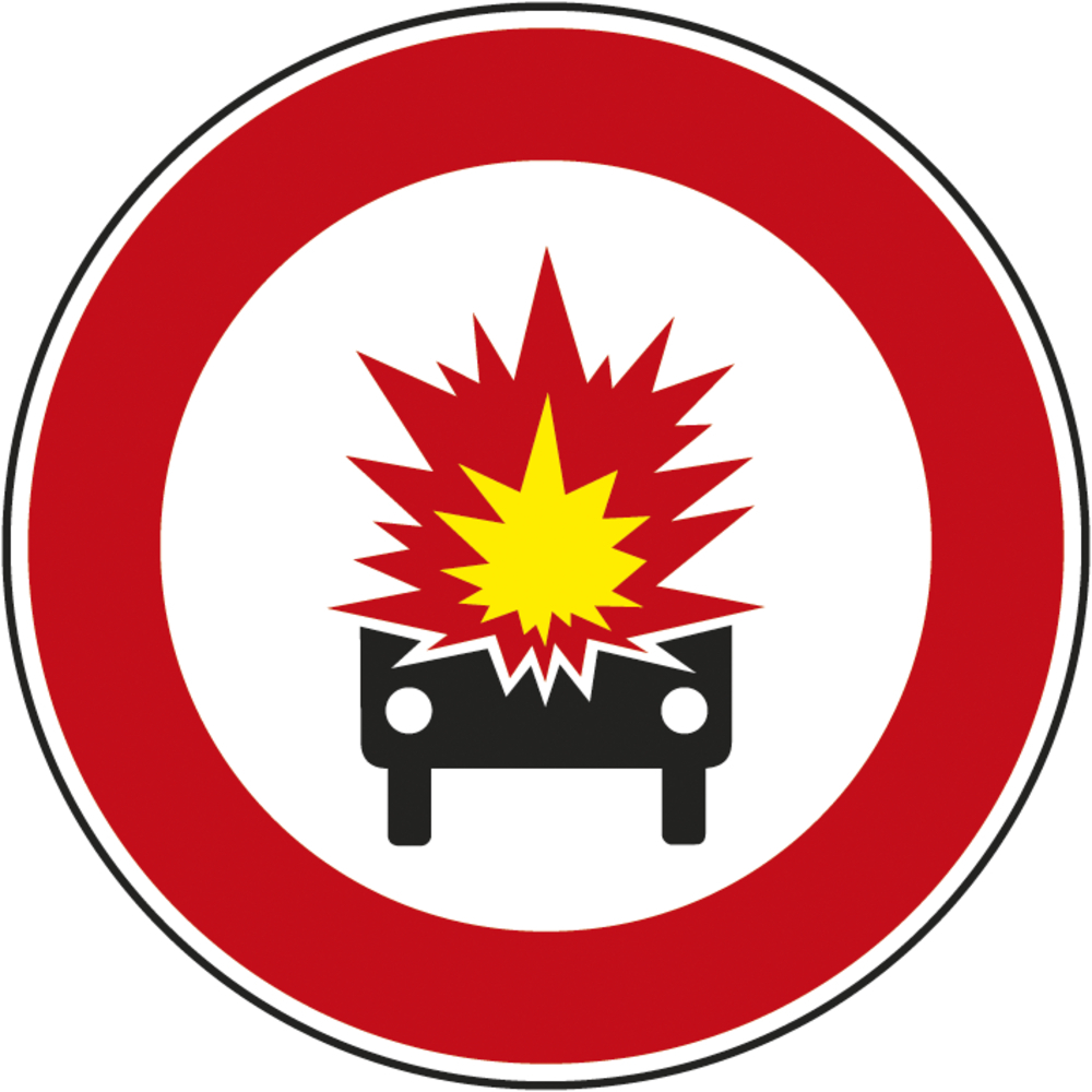 Panneau disque Accès Interdit aux Véhicules Transportant Marchandises Dangereuses 850 B18a cl2 - NADIA SIGNALISATION - DIS850E2B18a