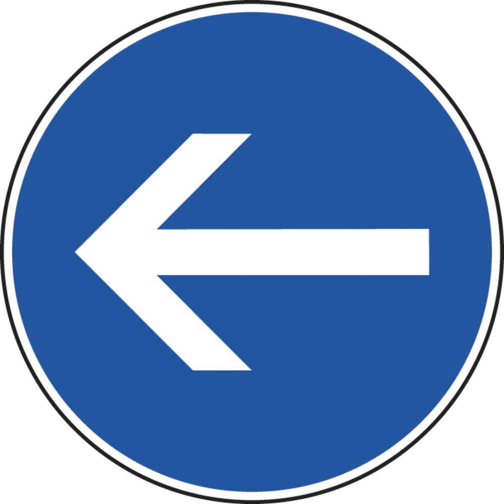 Panneau disque Obligation de tourner à gauche 850 Ecolign B21.2 cl2 - NADIA SIGNALISATION - DIS850E2B21.2
