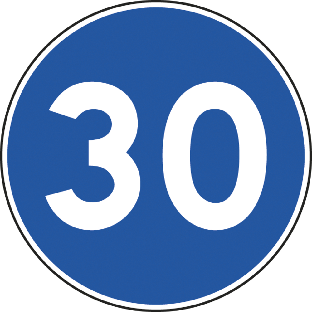 Panneau disque Vitesse minimale obligatoire 850 Ecolign B25 cl2 - NADIA SIGNALISATION - DIS850E2B25