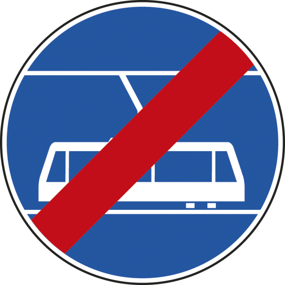 Panneau disque Fin de Voie Réservée Transports Commun 850 Ecolign B45b cl2 - NADIA SIGNALISATION - DIS850E2B45b