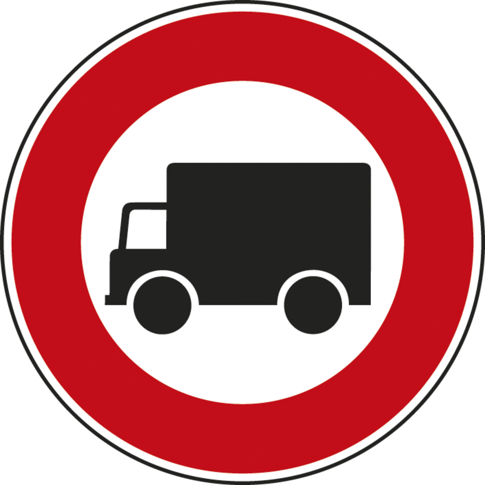 PANNEAU DISQUE 850 B8 interdit aux véhicules transportant des marchandises PDIS850ECO