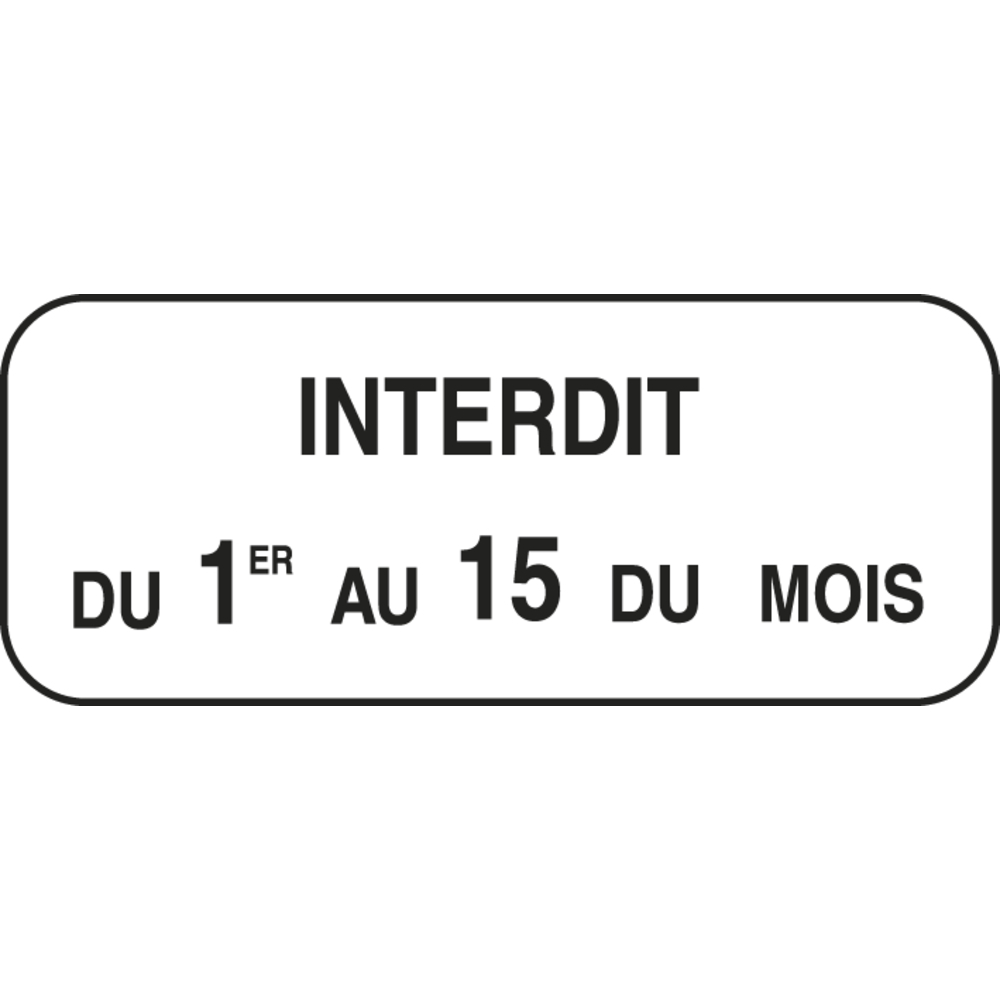 Panonceau complémentaire stationnement 1000x600 M6b cl2 - NADIA SIGNALISATION - PNC1X0,6E2M6b