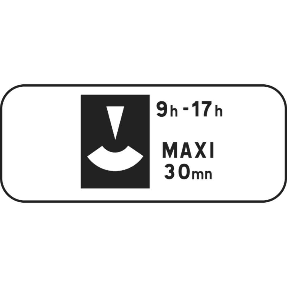Panneau rectangulaire usage stationnement complémentaire 500x150 M6c1 cl2 - NADIA SIGNALISATION - PNC500150E2M6c1