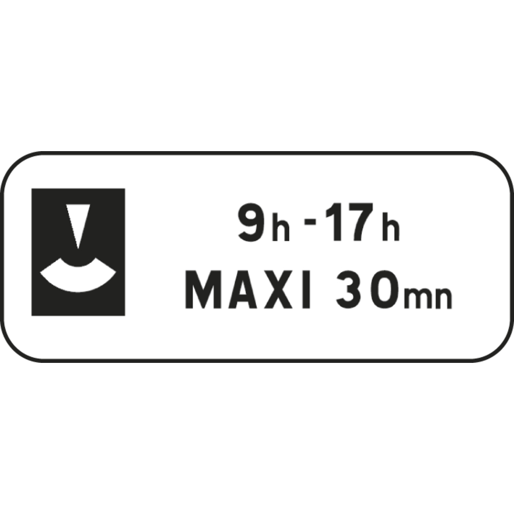 Panneau complémentaire stationnement arrêt 500x200 M6c2 cl2 - NADIA SIGNALISATION - PNC500200E2M6c2