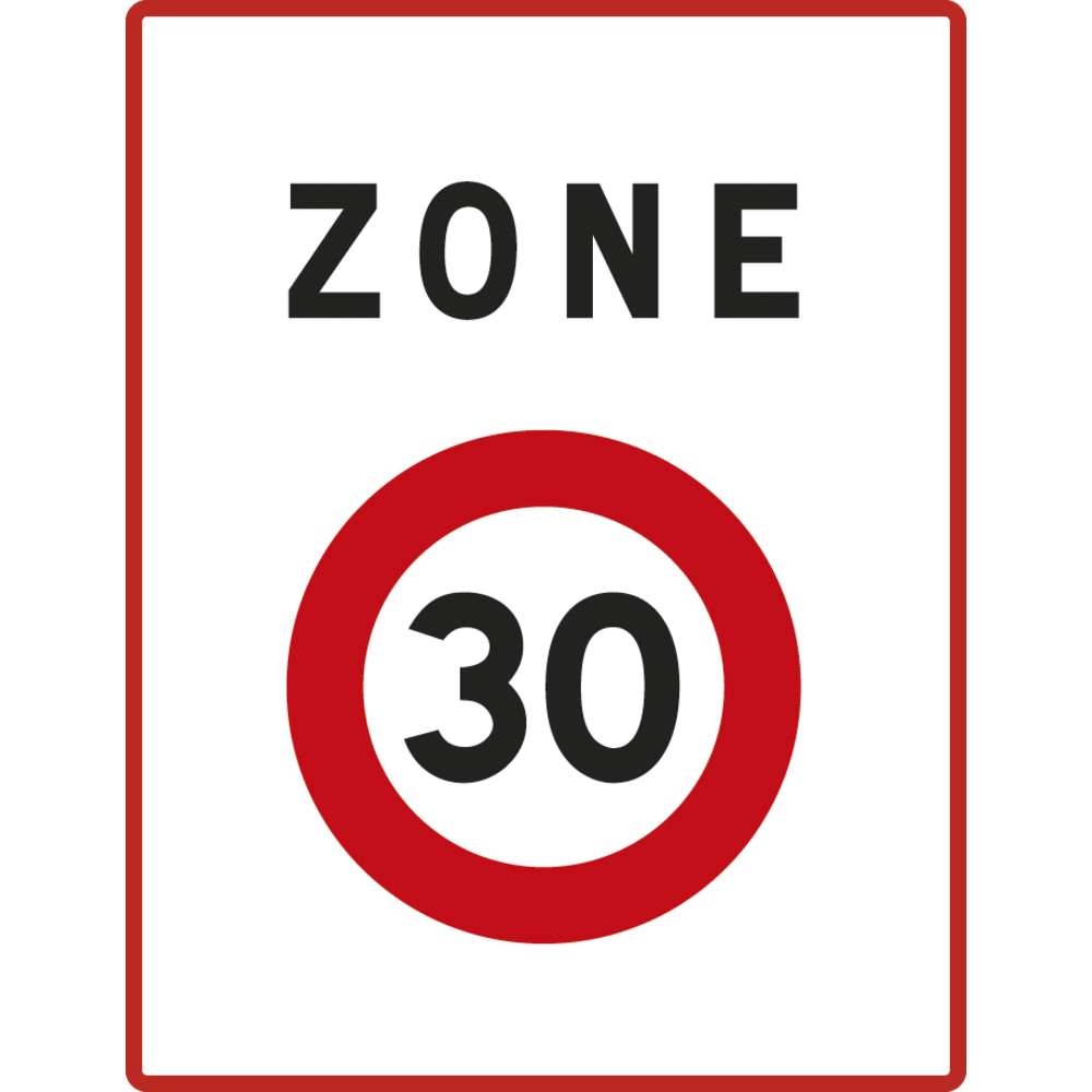 Rectangle Limitation Vitesse 30 km/h 500x650 Ecolign B30 cl2 - NADIA SIGNALISATION - PREC500650E2B30