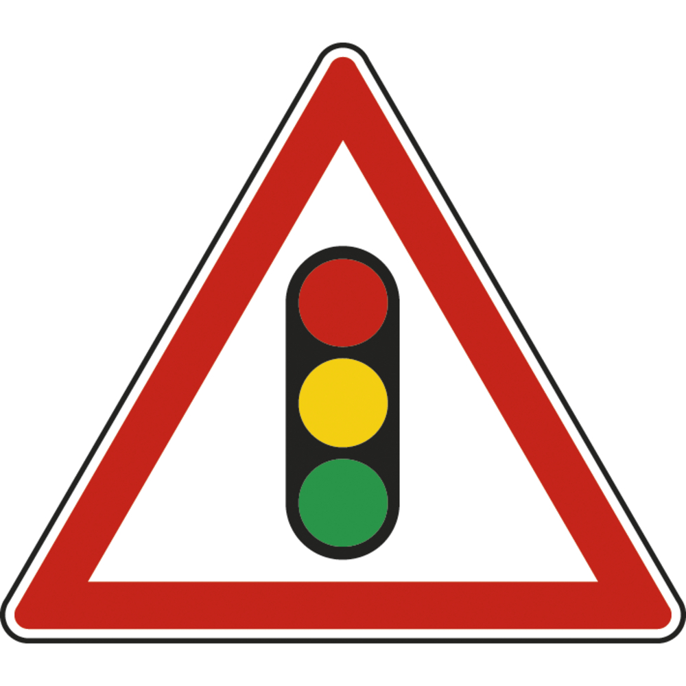 Panneau triangle annonce feux tricolores 1000 Ecolign A17 cl1 - NADIA SIGNALISATION - TRI1000E1A17