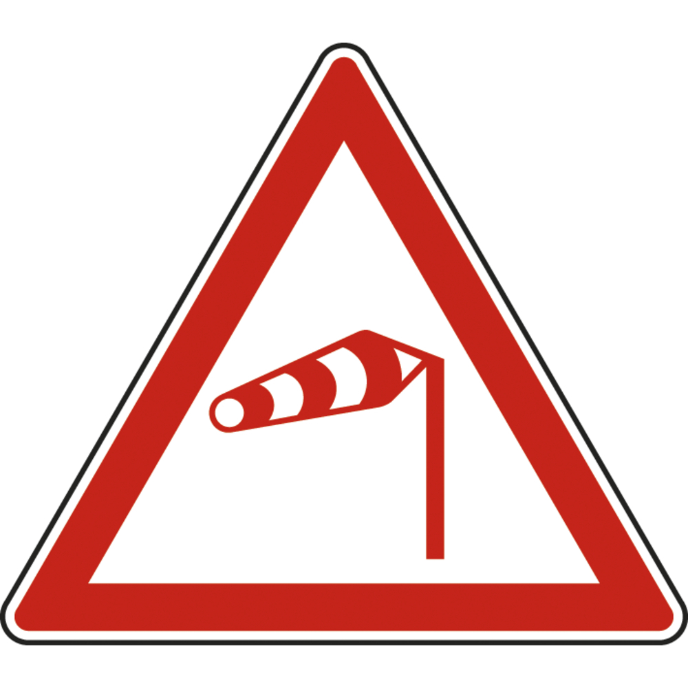 Panneau triangle Avertissement Vent Latéral 1000 Ecolign A24 cl1 - NADIA SIGNALISATION - TRI1000E1A24