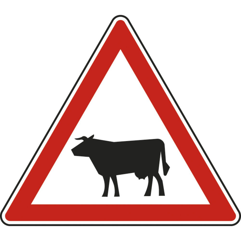Panneau triangle Passage d'animaux domestiques 1000 Ecolign A15a1 cl2 - NADIA SIGNALISATION - TRI1000E2A15a1