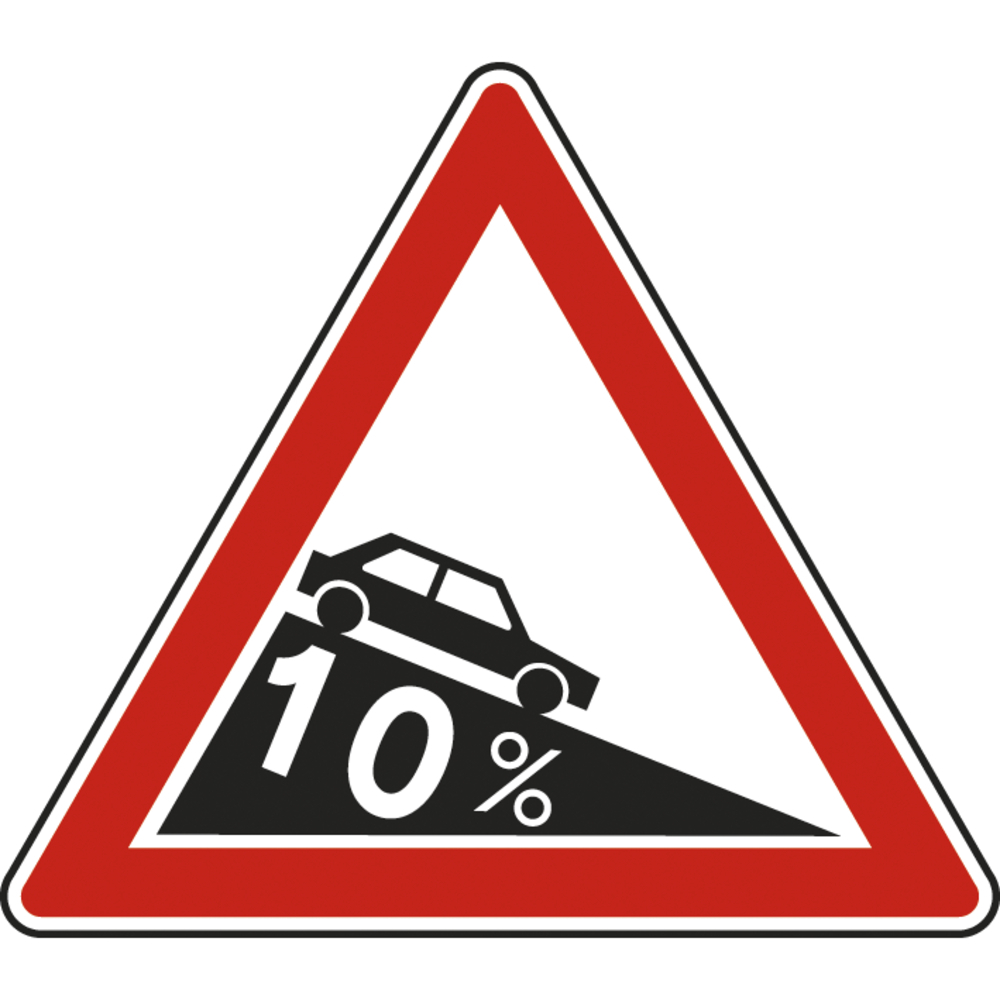 Panneau triangle descente dangereuse 1000 Ecolign A16 cl2 - NADIA SIGNALISATION - TRI1000E2A16