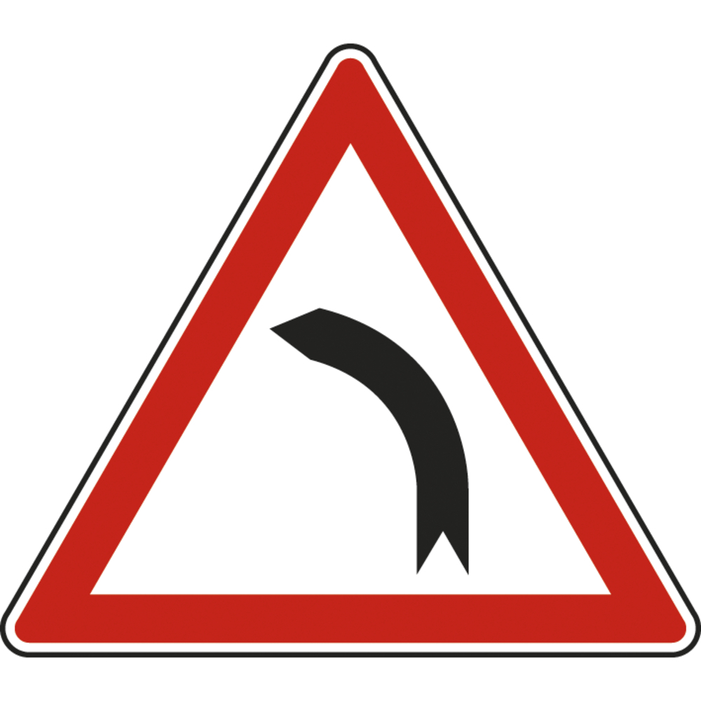 Panneau triangle Virage à gauche 1000 Ecolign A1b cl2 - NADIA SIGNALISATION - TRI1000E2A1b