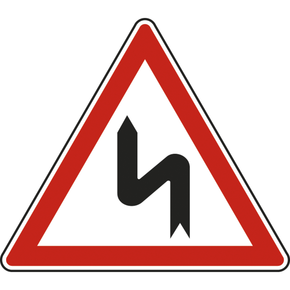 Panneau triangle Route Virages Premier à Gauche 1000 ECOLIGN A1d cl2 - NADIA SIGNALISATION - TRI1000E2A1d
