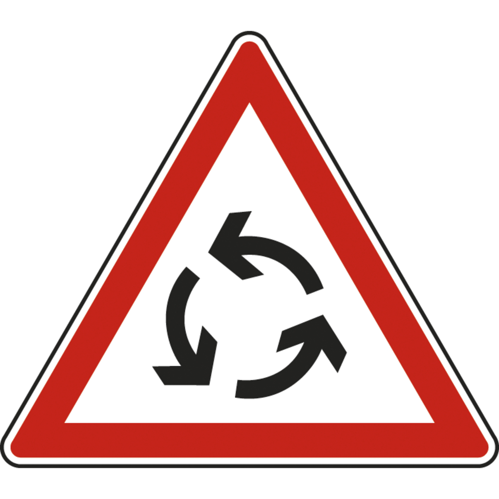Panneau triangle Carrefour à sens giratoire 1000 AB25 cl2 - NADIA SIGNALISATION - TRI1000E2AB25
