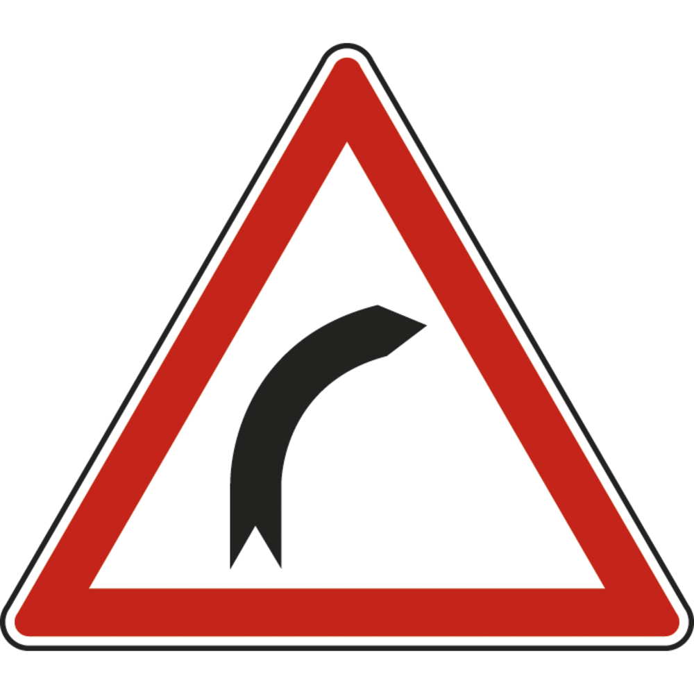 Panneau triangle Virage à droite 500 Ecolign A1a cl1 - NADIA SIGNALISATION - TRI500E1A1a