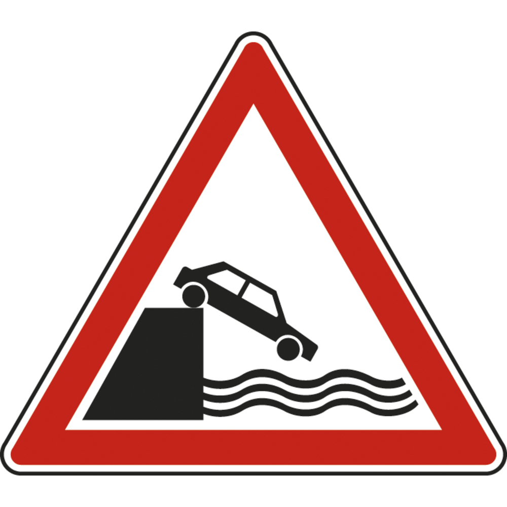 Panneau triangle Débouché sur un quai ou une berge 500 Ecolign A20 cl1 - NADIA SIGNALISATION - TRI500E1A20