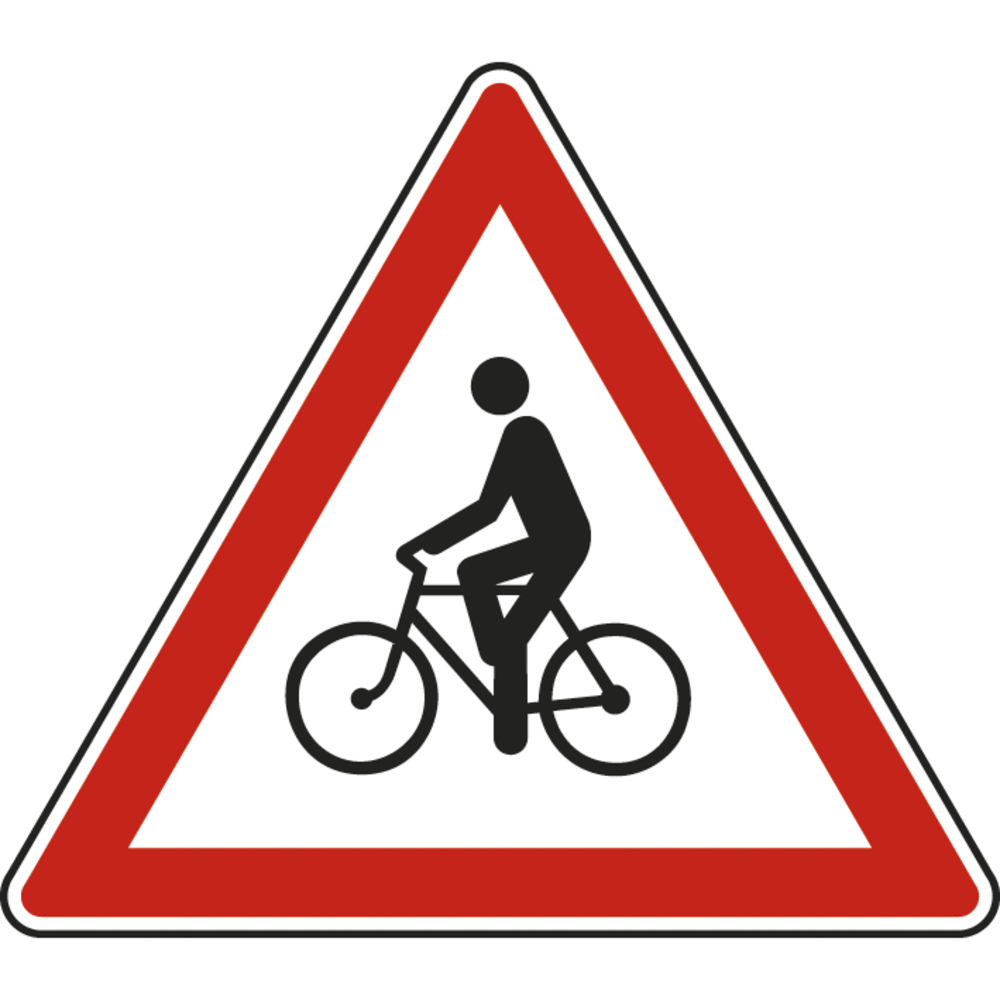 Panneau triangle Débouché cyclistes droite/gauche 500 Ecolign A21 cl1 - NADIA SIGNALISATION - TRI500E1A21