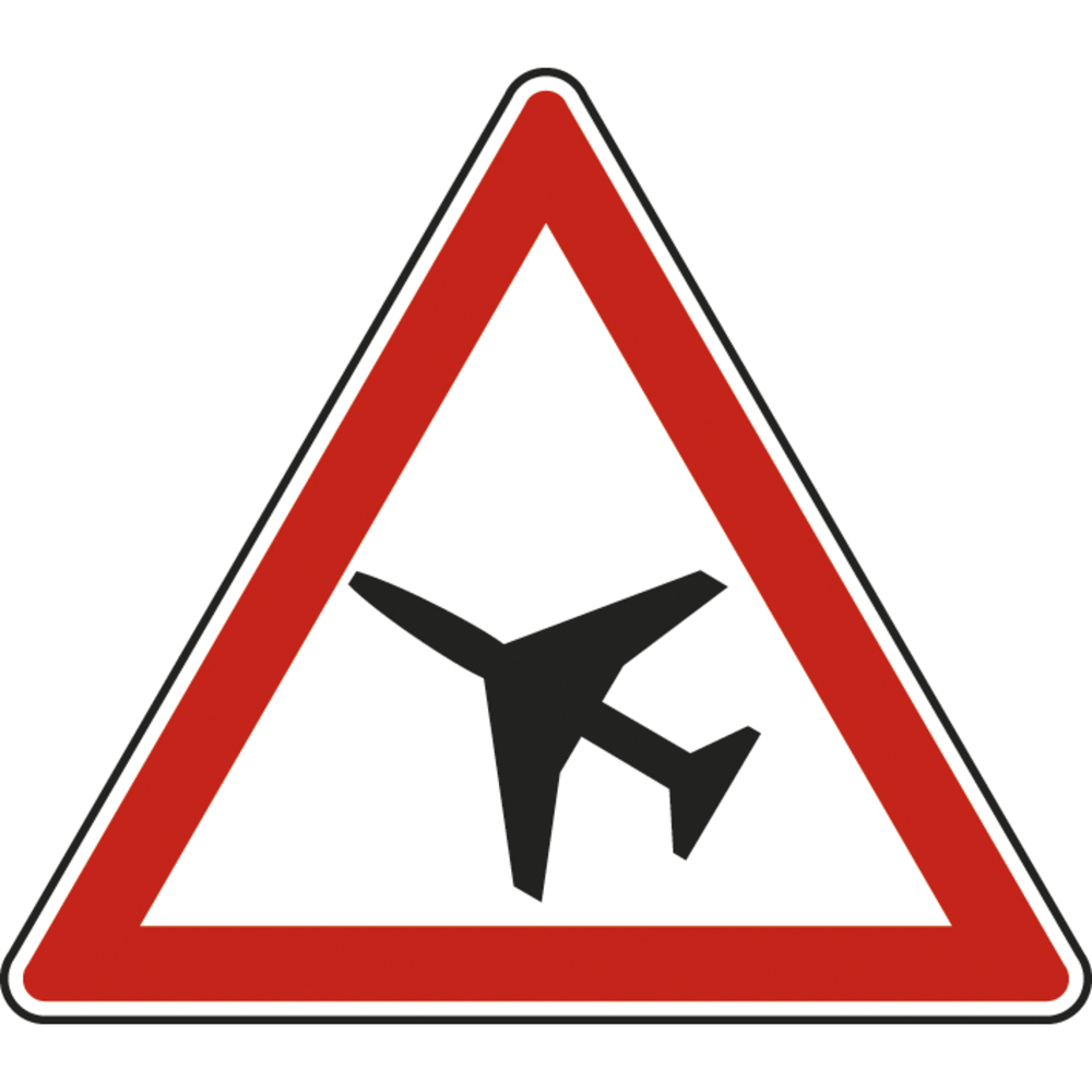 Panneau triangle Traversée d'une aire de danger aérien 500 A23 cl1 - NADIA SIGNALISATION - TRI500E1A23