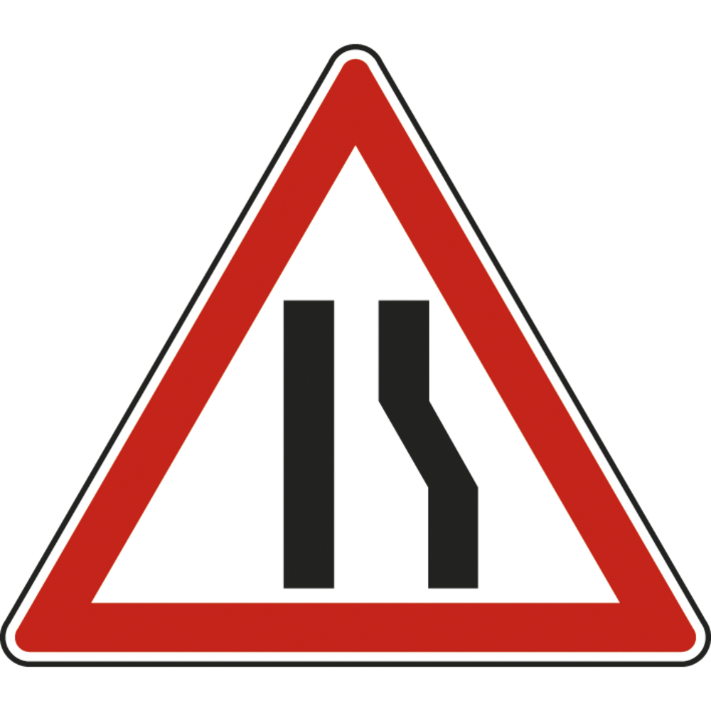 Panneau triangle chaussée rétrécie par la droite 500 Ecolign A3a cl1 - NADIA SIGNALISATION - TRI500E1A3a