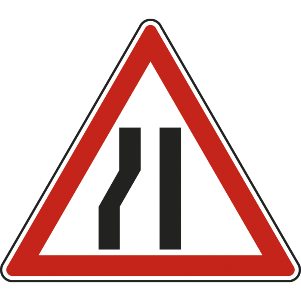 Panneau triangle Chaussée rétrécie par la gauche 500 Ecolign A3b cl1 - NADIA SIGNALISATION - TRI500E1A3b