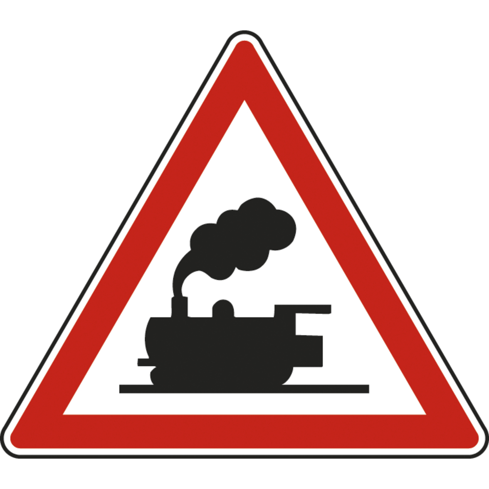 Panneau triangle Passage à niveau sans barrières 500 Ecolign A8 cl1 - NADIA SIGNALISATION - TRI500E1A8