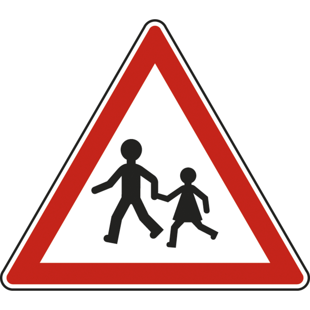 Panneau triangle Endroit fréquenté par les enfants 500 Ecolign A13a cl2 - NADIA SIGNALISATION - TRI500E2A13a