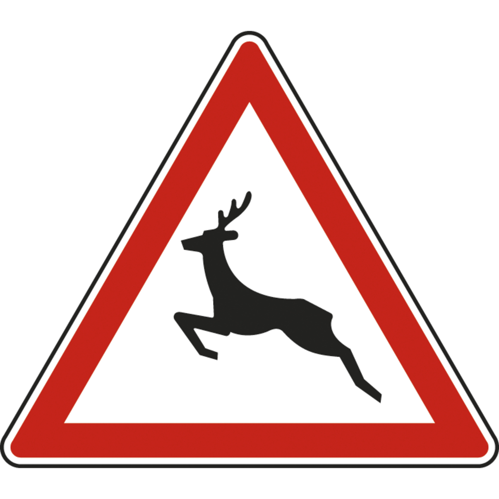 Panneau triangle Passage d'animaux sauvages 500 Ecolign A15b cl2 - NADIA SIGNALISATION - TRI500E2A15b