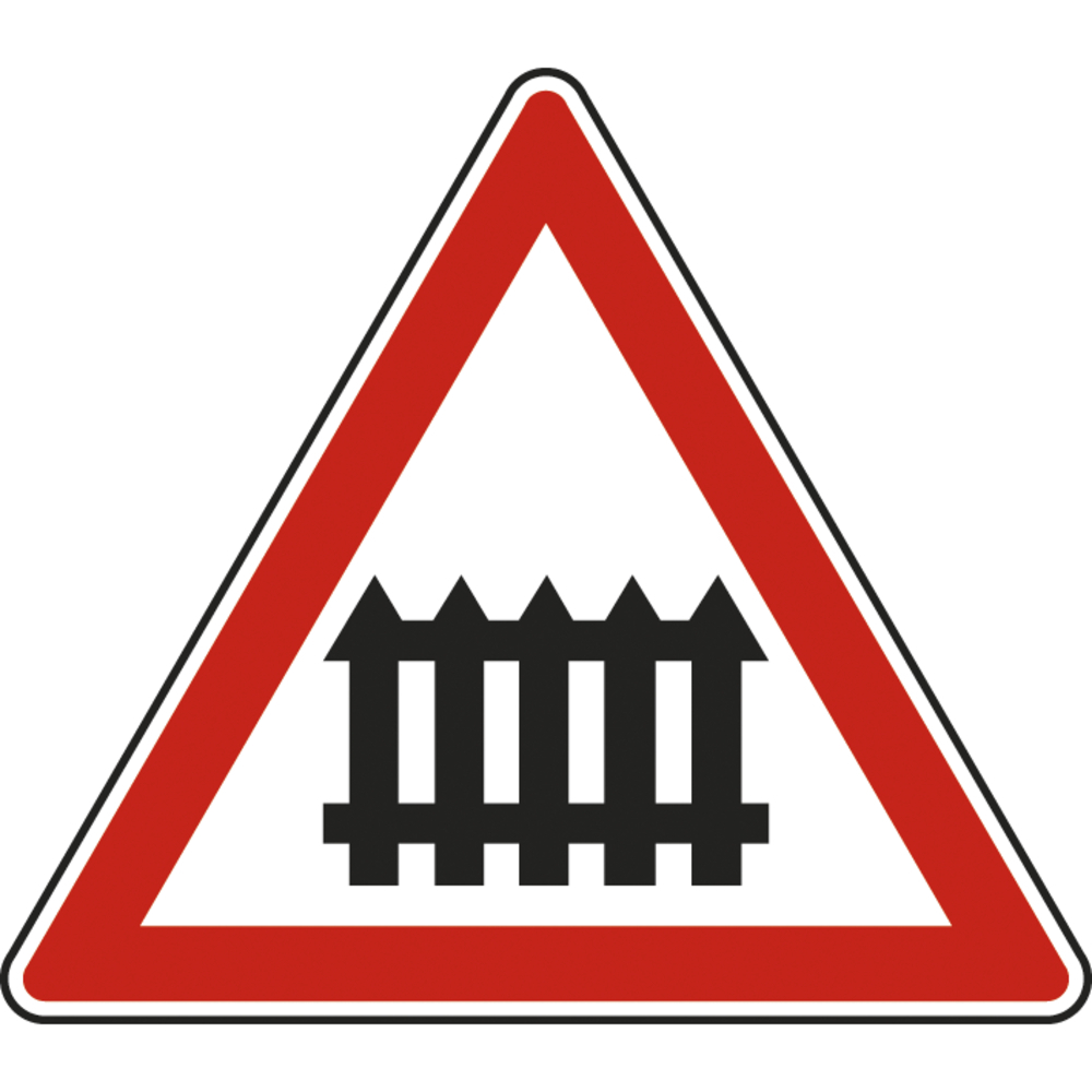 Panneau triangle Passage à niveau manuel/demi-barrières 500 Ecolign A7 cl2 - NADIA SIGNALISATION - TRI500E2A7