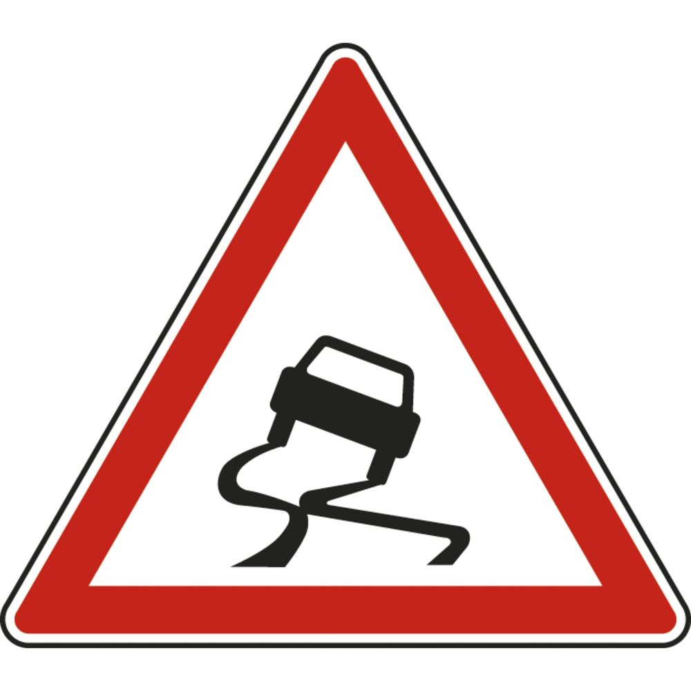 Panneau triangle Chaussée particulièrement glissante 700 Ecolign A4 cl1 - NADIA SIGNALISATION - TRI700E1A4