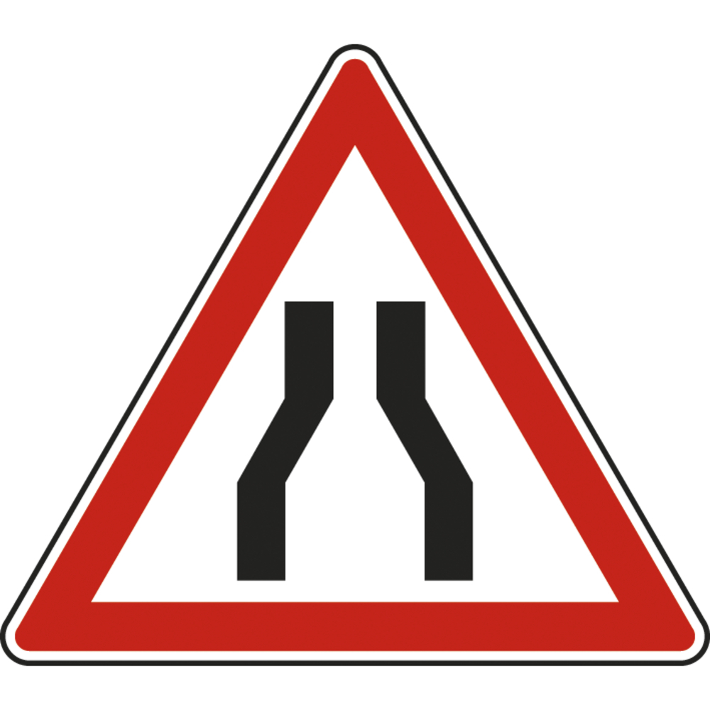 Panneau triangle Chaussée rétrécie 700 Ecolign A3 cl2 - NADIA SIGNALISATION - TRI700E2A3