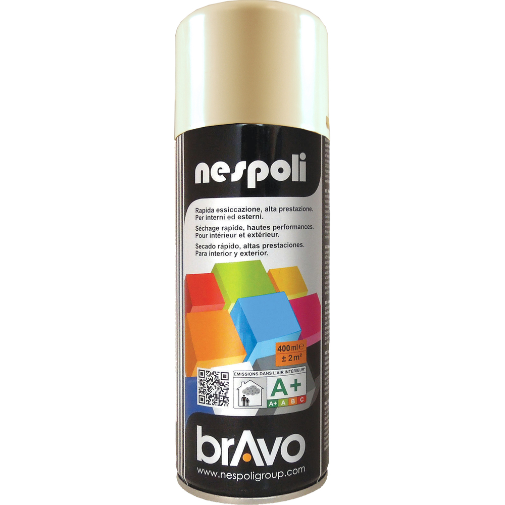 Aérosol de peinture décorative couleur ivoire brillant 400 ml - NESPOLI - 180004