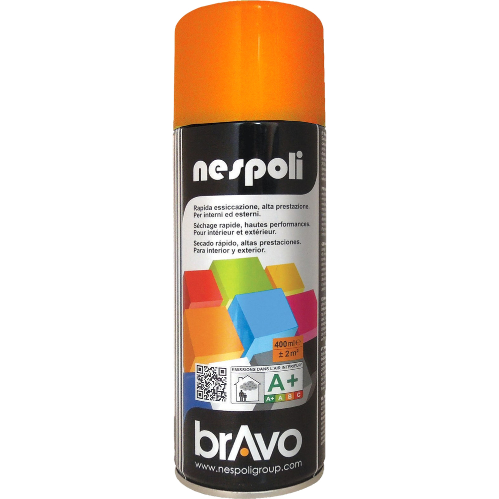 Aérosol de peinture décorative couleur orange pastel brillant 400 ml - NESPOLI - 180014