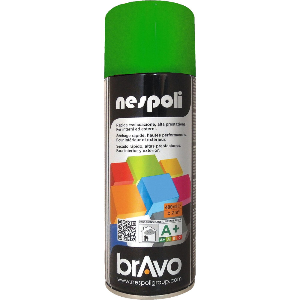Aérosol de peinture décorative couleur vert jardin brillant 400 ml - NESPOLI - 180015