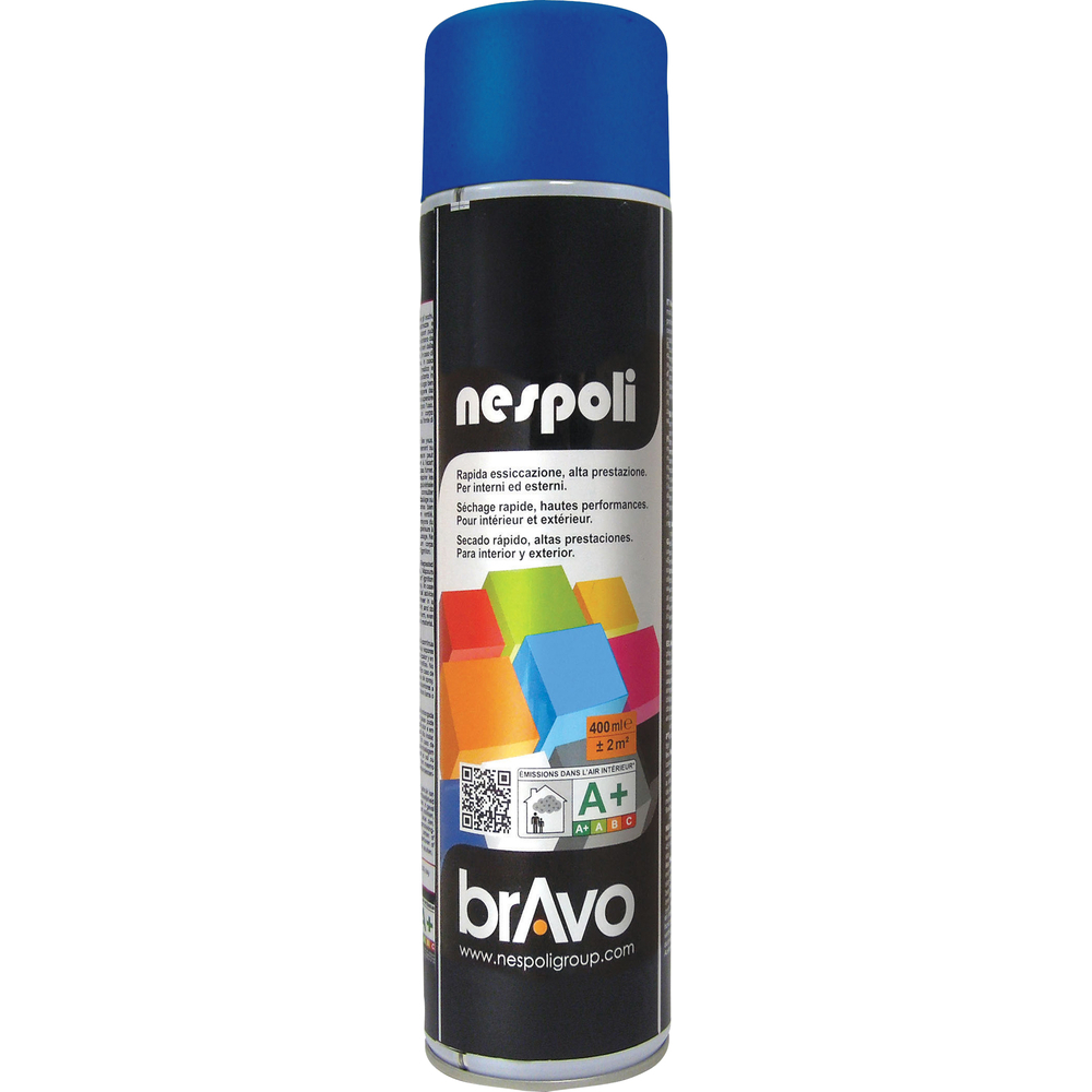 Aérosol de peinture décorative couleur bleu radieux brillant 600 ml - NESPOLI - 180037
