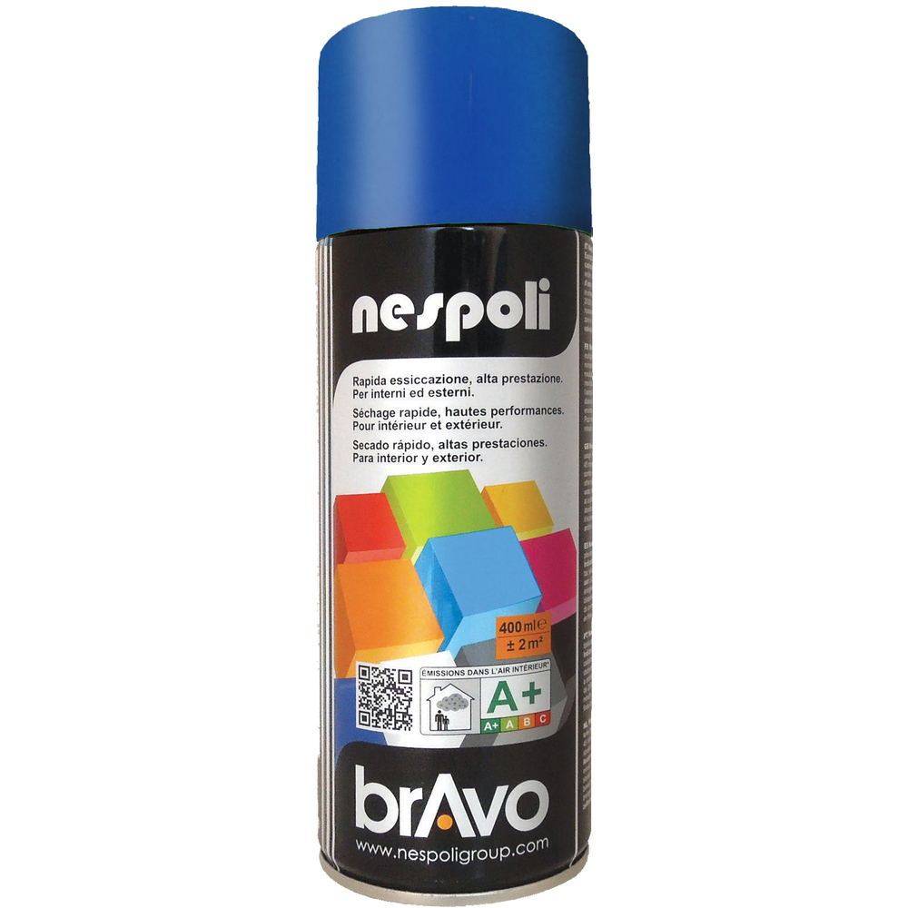 Aérosol de peinture décorative couleur bleu signal brillant 400 ml - NESPOLI - 180048