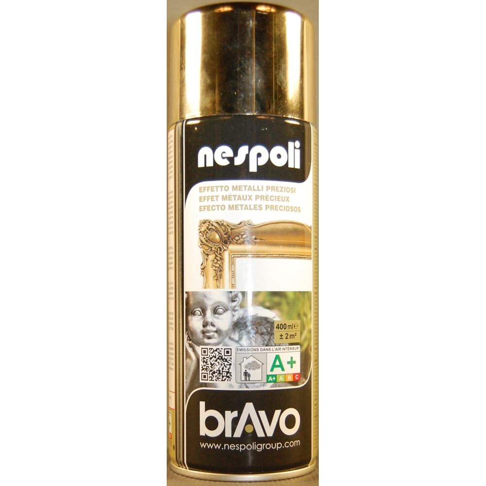 Aérosol de peinture alkyde à effet chromé or 400 ml - NESPOLI - 180102