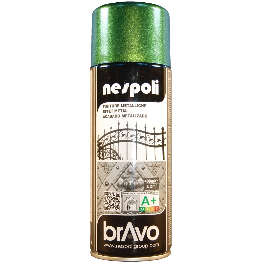 Aérosol de peinture acrylique à effet métalisé couleur vert 400 ml - NESPOLI - 180202