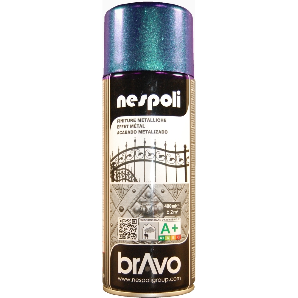 Aérosol de peinture acrylique à effet métalisé couleur bleu 400 ml - NESPOLI - 180203