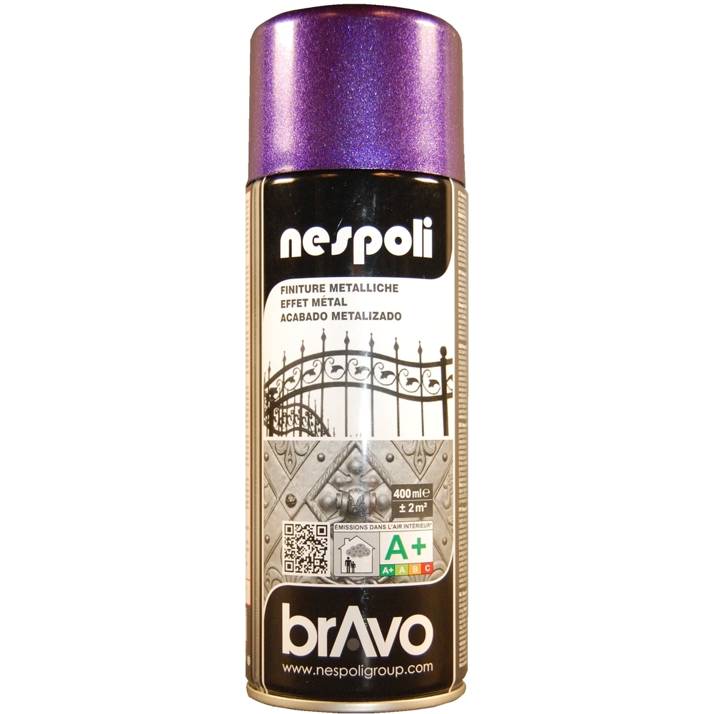 Aérosol de peinture acrylique à effet métalisé couleur violet 400 ml - NESPOLI - 180204
