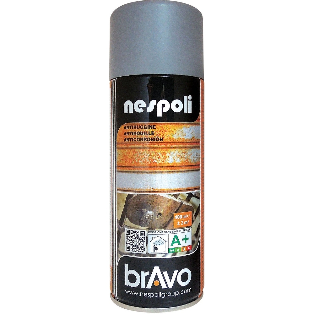 Aérosol de peinture acrylique spéciales antirouille couleur gris 400 ml - NESPOLI - 180605