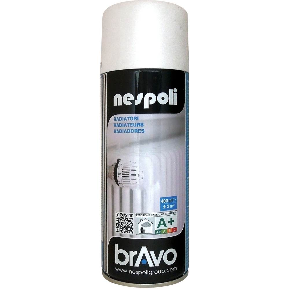 Aérosol de peinture acrylique spéciales radiateurs couleur blanc brillant 400 ml - NESPOLI - 180609