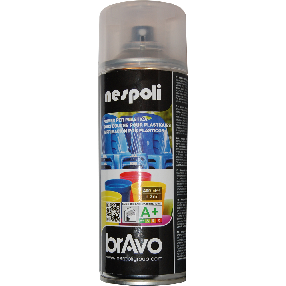 Aérosol de peinture acrylique spéciales sous-couche pour plastique transparent 400 ml - NESPOLI - 180610