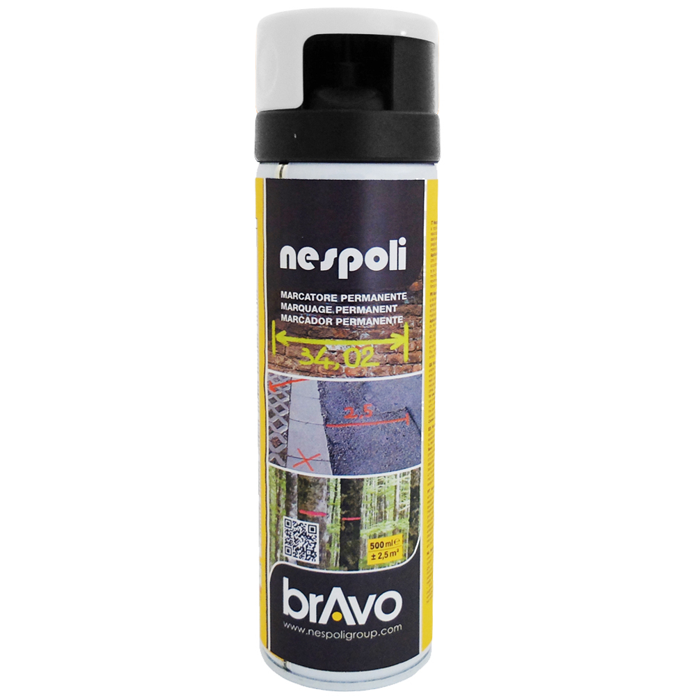 Aérosol de peinture acrylique traceur de chantier couleur blanc 500 ml - NESPOLI - 182107
