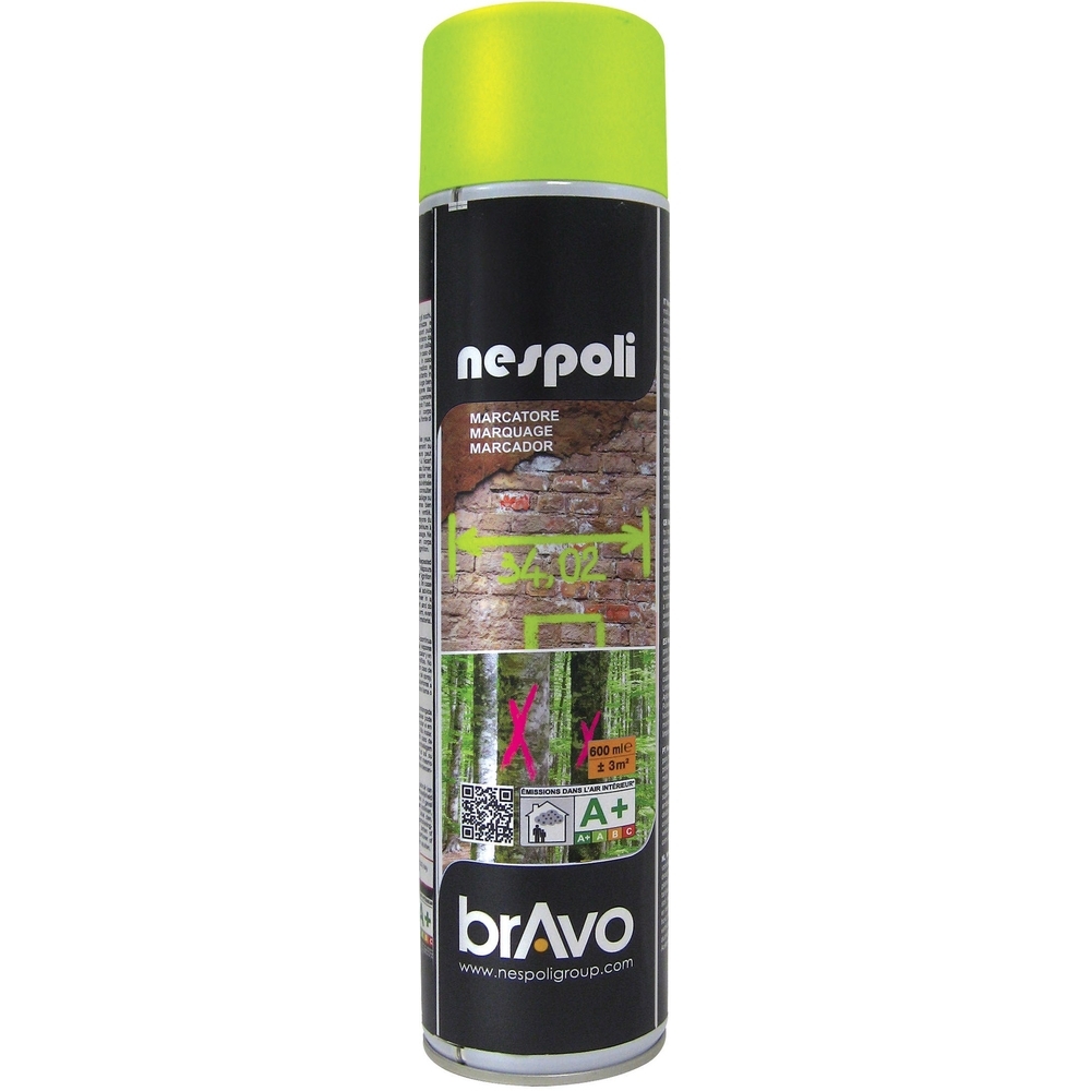 Aérosol de peinture marker vert fluo 500ml - NESPOLI - 182114